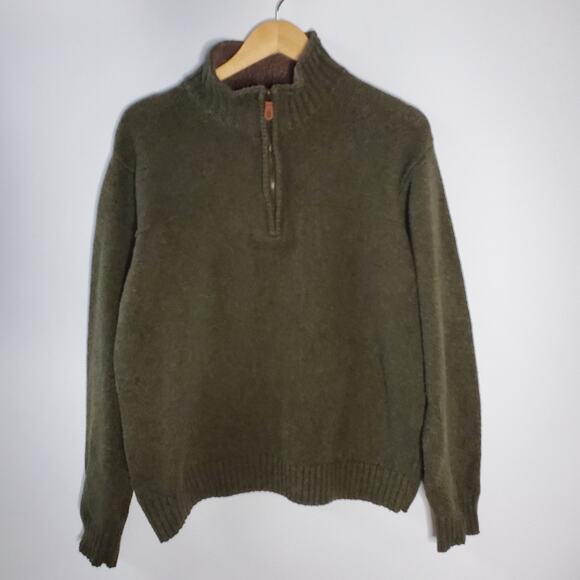 Vintage Oscar De La Renta Green zip collar XL Men's sweater Great condition